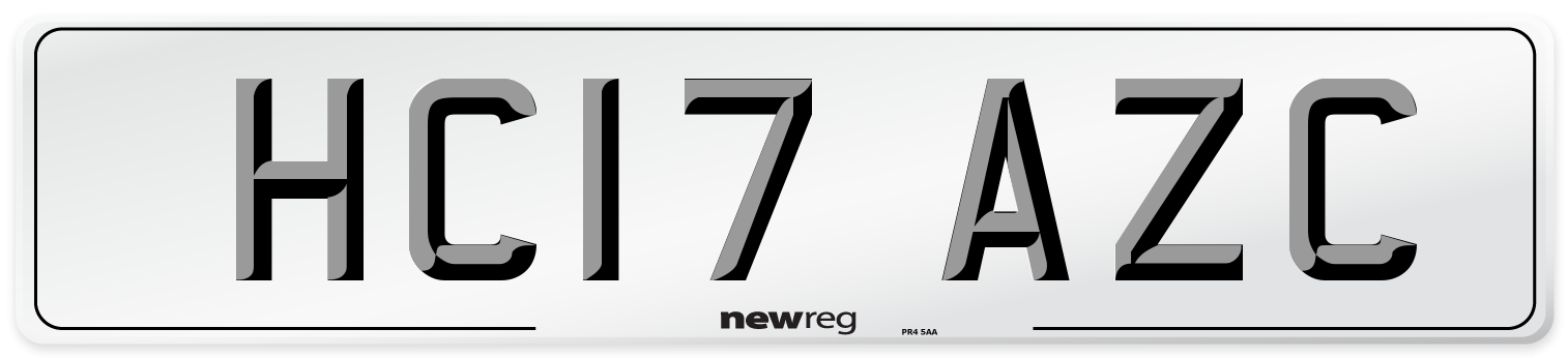 HC17 AZC Number Plate from New Reg
